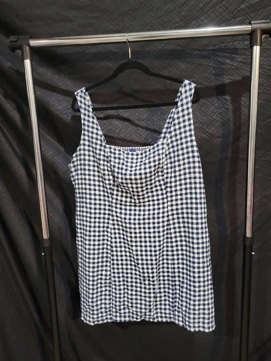 Old Navy Dresses & Skirts - Plus 2X blue & white Gingham sleeveless dress by Old Navy Linen Blend